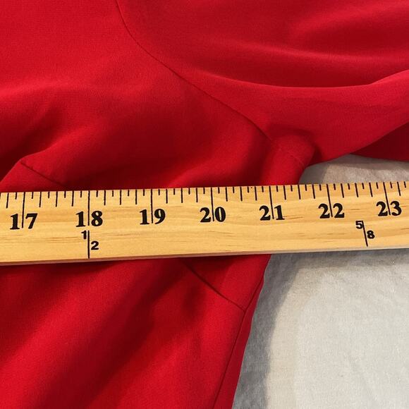 Asos Cerise Red Pleated Sleeve Dress Size 14 - Picture 6 of 11